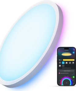 Lámpara de techo LED inteligente RGBIC, blanca