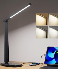 Lámpara de escritorio LED para home office, negra aluminio