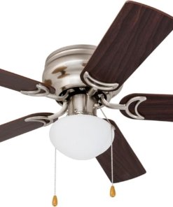Ventilador de techo LED de 107 cm, níquel, estilo tradicional