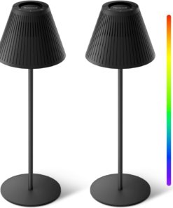 Paquete de 2 lámparas LED portátiles, negras