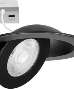 Luz LED empotrable giratoria de 15 cm, negra