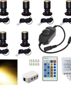 Paquete de 6 mini luces LED de superficie de 1 W, luz cálida
