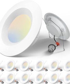 Paquete de 12 luces LED empotrables de 13 a 15 cm, 3 tonos