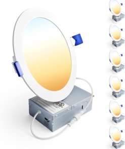 Paquete de 6 luces LED empotrables de 15 cm, 5 tonos