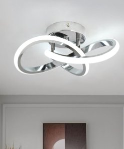 Lámpara LED de techo de acrílico para pasillo, cromo