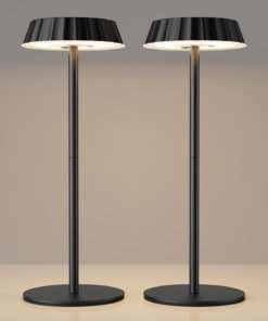 Paquete de lámparas de mesa inalámbricas recargables, negras