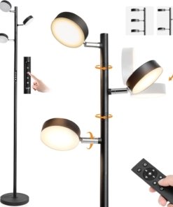 Lámpara de pie LED tipo árbol de 3 luces con control remoto