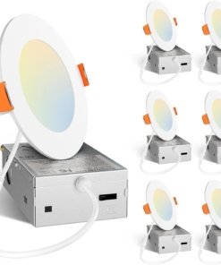 Paquete de 6 luces LED empotrables ultradelgadas de 10 cm