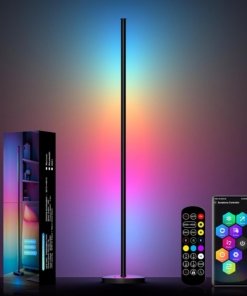 Lámpara de pie LED de esquina de 146 cm, blanca