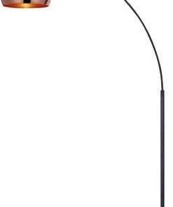 Lámpara de pie de arco dorada con base de mármol, 168 cm