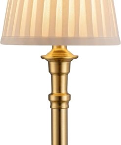 Lámpara de mesa portátil inalámbrica con pantalla de tela, beige