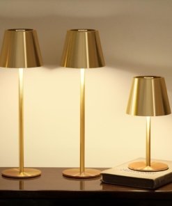 Paquete de 3 lámparas de mesa inalámbricas, doradas, modelo B