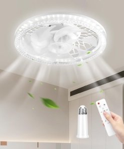 Ventilador de techo con luz para socket, blanco