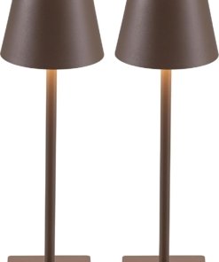 Paquete de 2 lámparas de mesa inalámbricas, café