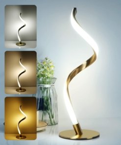 Lámpara de mesa moderna en espiral, blanca