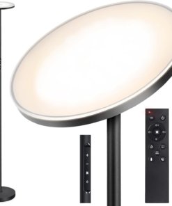 Lámpara de pie tipo antorcha LED de 30 W y 3000 lúmenes, blanca