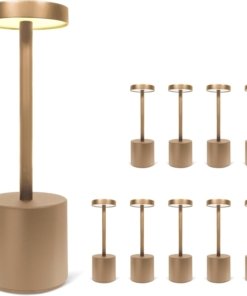 Paquete de 10 lámparas de mesa recargables para restaurante, verdes