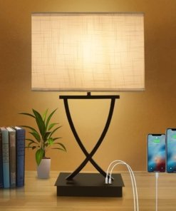 Lámpara de mesa táctil regulable mediana, blanca