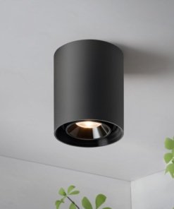 Lámpara de techo LED regulable moderna, negra