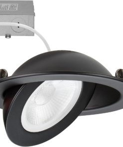Luz LED empotrable ultradelgada dirigible de 10 cm, negra