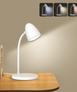 Lámpara de escritorio LED nórdica de 3 tonos, blanca