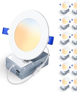 Paquete de 12 luces LED empotrables de 10 cm, 5 tonos de luz