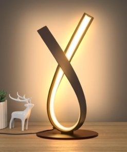 Lámpara de mesa LED en espiral regulable, negra