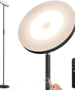 Lámpara de pie LED de 36 W y 3500 lúmenes, beige