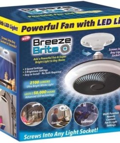 Ventilador de techo con luz LED de instalación sin herramientas