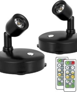 Foco inalámbrico LED a pilas con control remoto, blanco