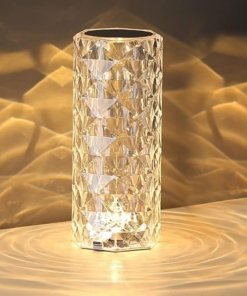 Lámpara de mesa portátil de cristal acrílico recargable