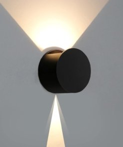 Aplique de pared LED moderno de 8 W, negro, 2 luces