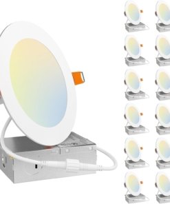 Paquete de 12 luces LED empotrables ultradelgadas de 13 cm