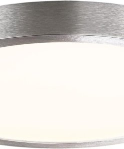 Plafón LED de vidrio y níquel cepillado, 25 cm