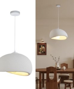 Lámpara colgante wabi sabi blanca estilo japandi