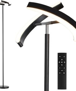 Lámpara de pie LED para sala, negra, modelo C