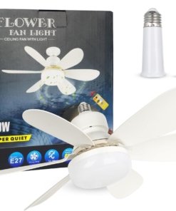 Ventilador con luz para socket, blanco