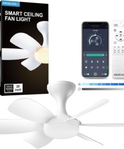 Ventilador de techo inteligente con luz, blanco