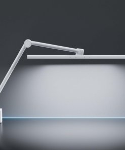 Lámpara de escritorio LED larga de 2 brazos con abrazadera
