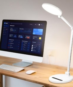 Lámpara de escritorio LED para home office, blanca