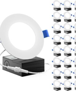Paquete de 24 luces LED empotrables delgadas, luz de día