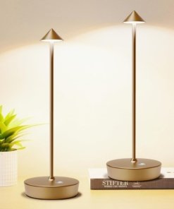 Juego de 2 lámparas de mesa recargables inalámbricas, bronce
