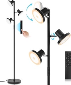 Lámpara de pie LED tipo árbol de 36 W, negra