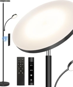 Lámpara de pie súper brillante de 42 W y 4200 lúmenes, blanca