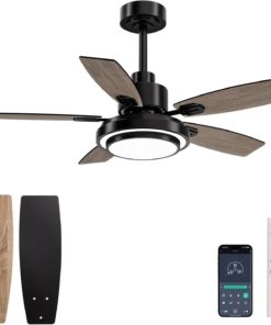 Ventilador de techo moderno con luz y control remoto