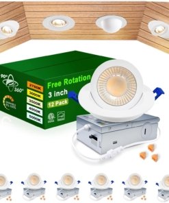 Paquete de 6 luces LED empotrables dirigibles de 8 cm, blancas