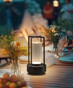 Lámpara de mesa inalámbrica portátil LED, dorada