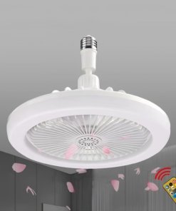 Ventilador con luz para socket y control remoto, blanco, modelo B