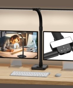 Lámpara de escritorio LED para home office, negra, modelo B