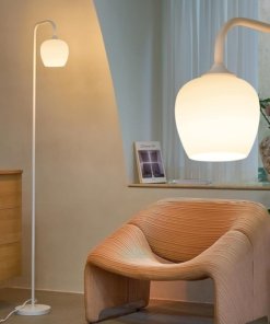 Lámpara de pie moderna para sala, blanca